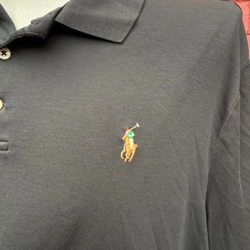 Polo Ralph Lauren Mens Black‎ Classic Fit Short Sleeve Polo Shirt XXL Flesh Pony